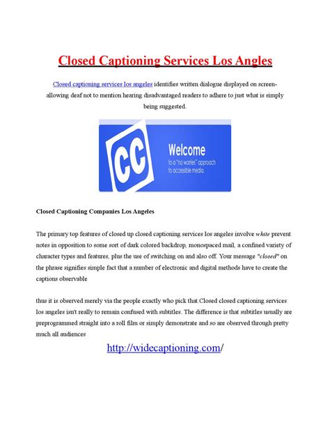 closed captioning services los angeles